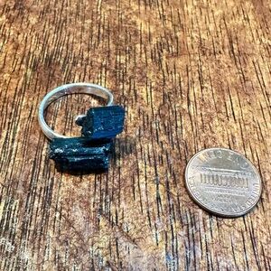 Vintage Sterling Silver Black Tourmaline Ring